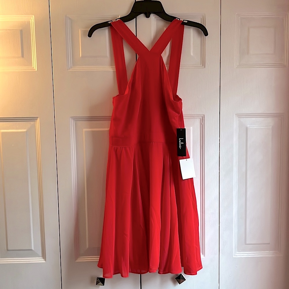 Lulus Scarlet Skater Dress Medium